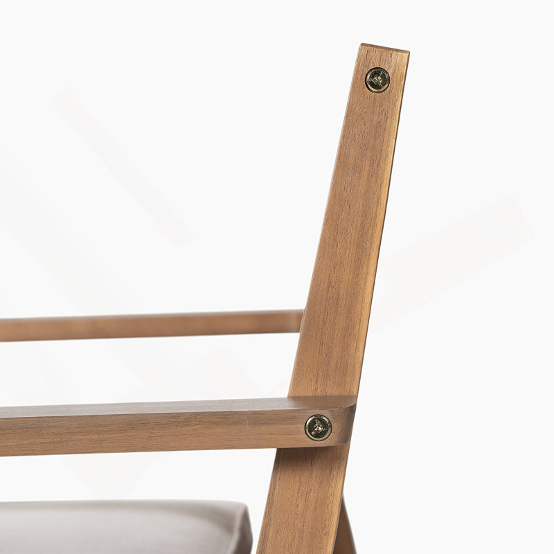 Ensemble de 2 chaises de patio en bois d'acacia robuste, siège imperméable confortable, capacité de 400 lb, structure de couleur brune