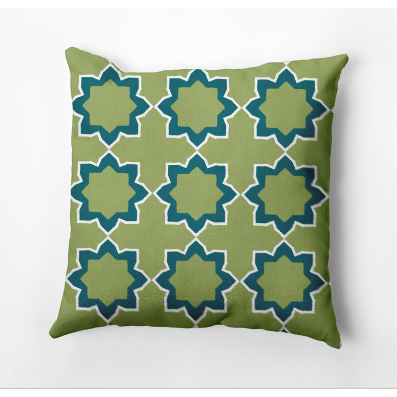 Housse et insert de coussin d'extérieur carré bohémien, H 20 po x l 20 po, Vert