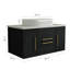 Meuble-lavabo flottant moderne 39,4 po avec lavabo en céramique pour petite salle de bain