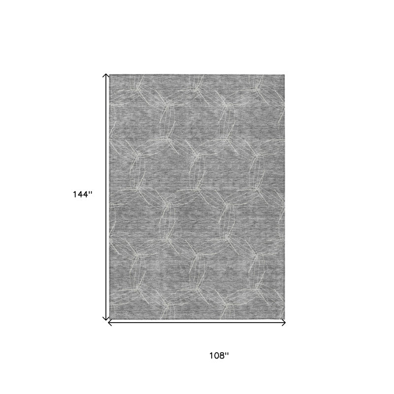 Tapis intérieur / extérieur géométrique lavable 9 pi x 12 pi
