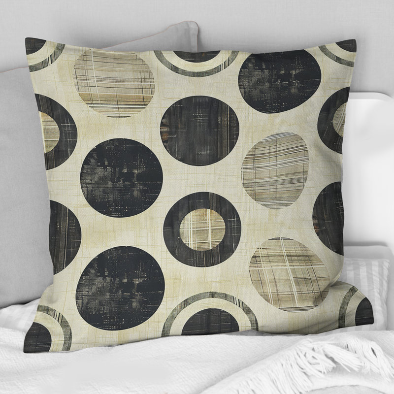 Coussin rétro rétro crème Midcentury - Midcentury, H 16 po x l 16 po