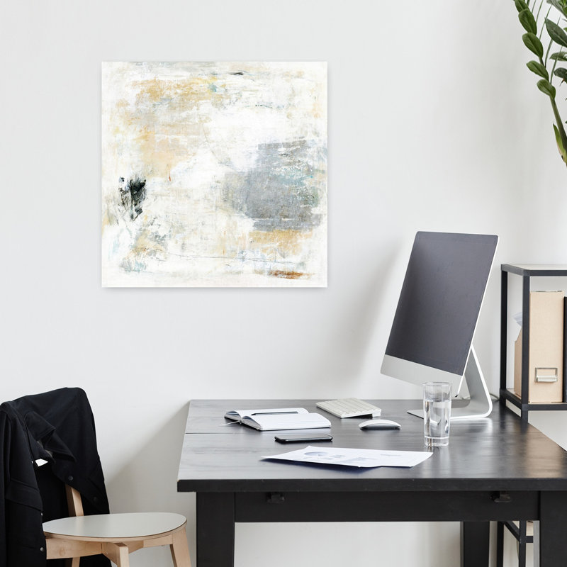Art minimaliste abstrait blanc, H 18 po x l 18 po