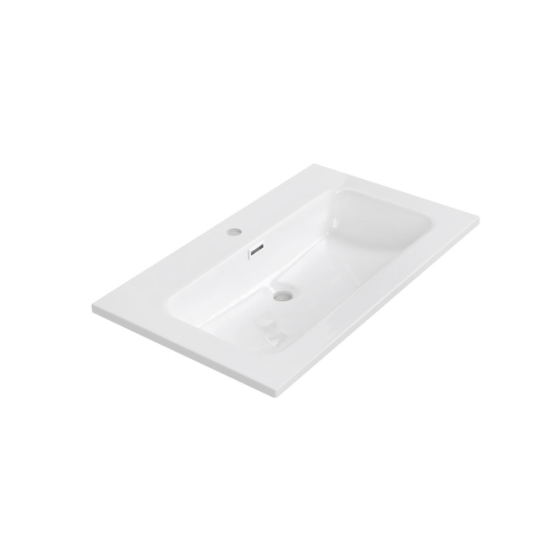 31.5" Solid Surface Resin Streamline Vanity Top, Glossy White