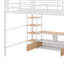 Lit mezzanine double avec escalier, structure de lit mezzanine en métal avec table de rangement basse et tablettes-2539921