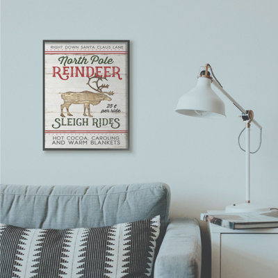 North Pole Reindeer - reproduction d'art textuel