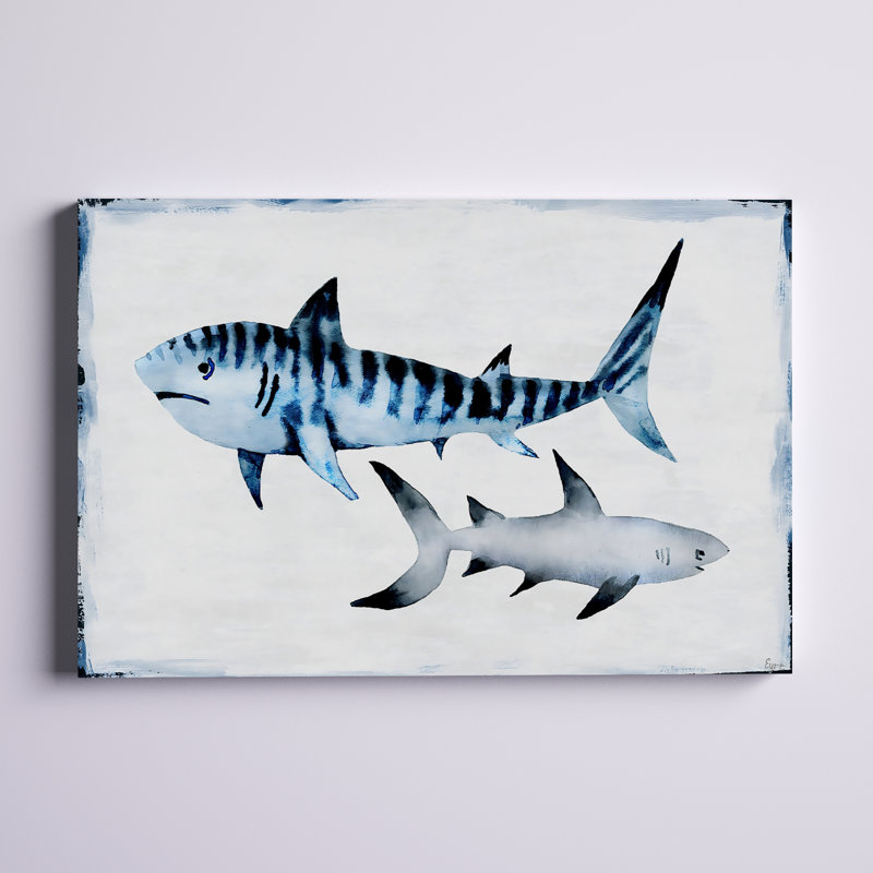 Requins règle - reproduction sur toile tendue, H 24 po x l 36 po x 1,5 po