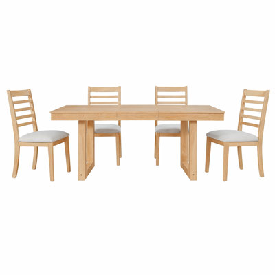 Venn Extendable Dining Table Set with Upholstered Chairs