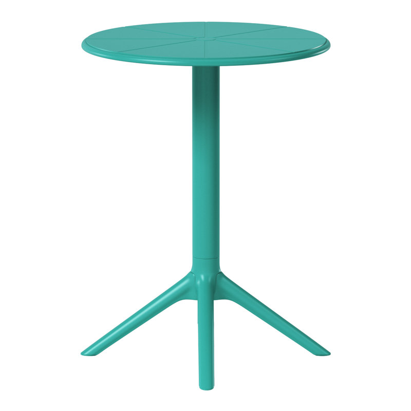 Delron Round Patio Dining Table, Teal