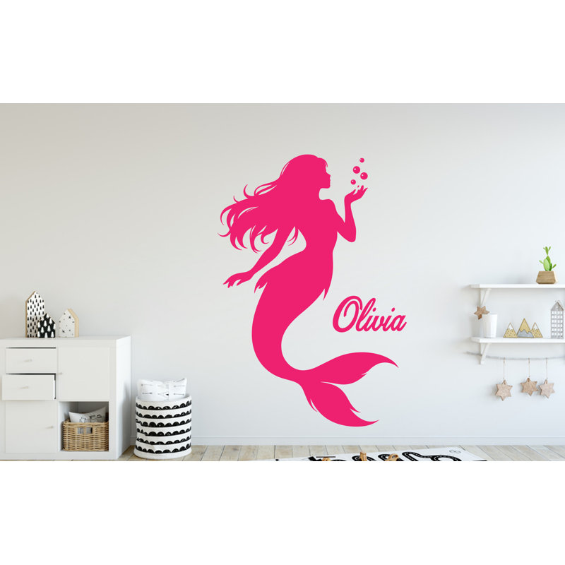 Adhésif décoratif sirène - décor de chambre de fille - nom personnalisé
 322DRE, 17 x 24 pouces, Oui, Bourgogne