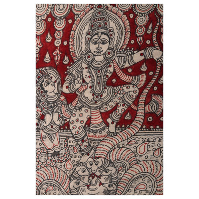 Kaliya Mardana Krishna On Cotton | Kalamkari Painting On Cotton