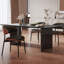 Table de salle à manger rectangulaire noire en bois massif et en pierre frittée-1139181103