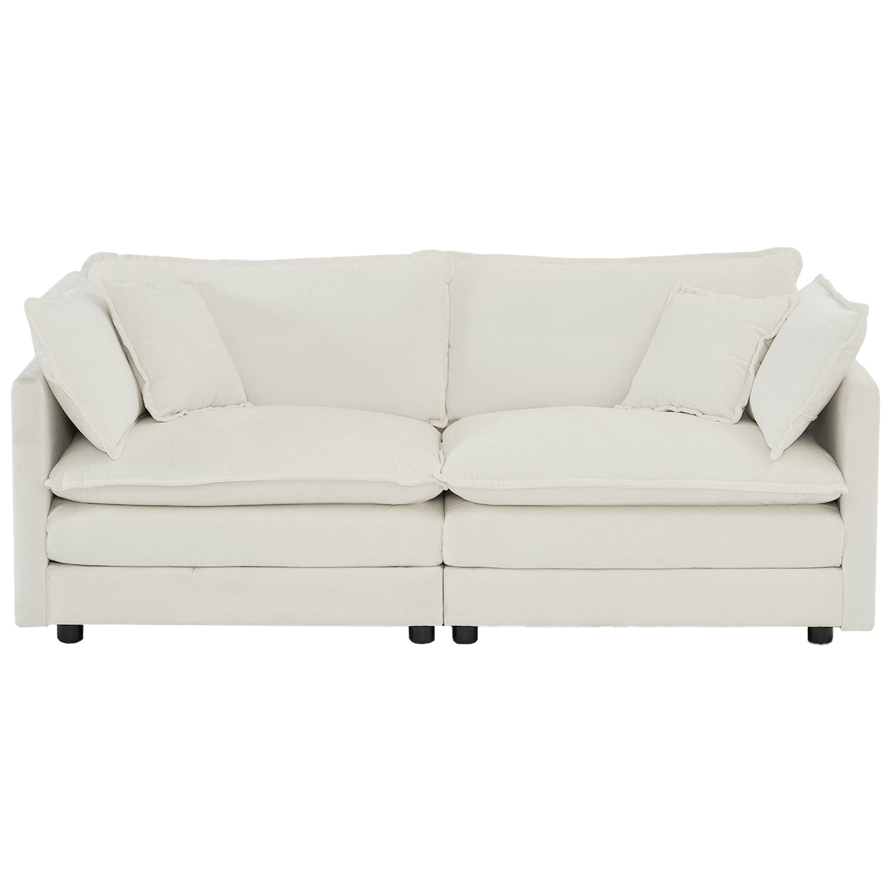 Latitude Run® 2 Couch In White - Chenille Fabric Soft Touch For Home ...