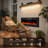 50" Electric Fireplace with 12 Color Flame - Recessed/Wall Mount, Remote Control-1293810300
