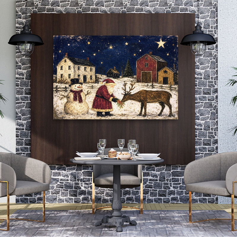 Midnight Feed Vintage Abstract Landscape Wildlife Wall Art Print, 101.6cm H x 152.4cm W