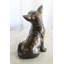 Sculpture de table chien en aluminium Chihuahua assis 12 po x 7 po x H 11 po