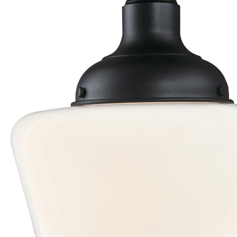 Outdoor Semi Flush Mount, White/Black