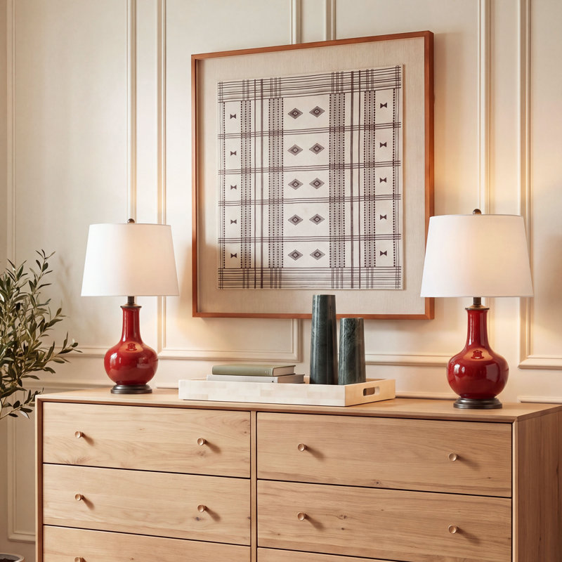 Alexandra Glass Table Lamp, Cammy Red