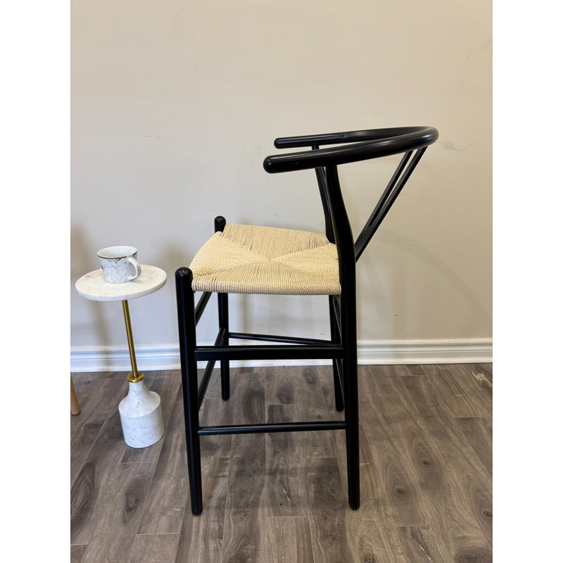 Rattan Counter Stool, Black