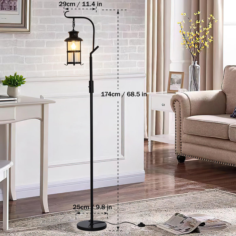 Rustic Farmhouse Floor Lamp, Black