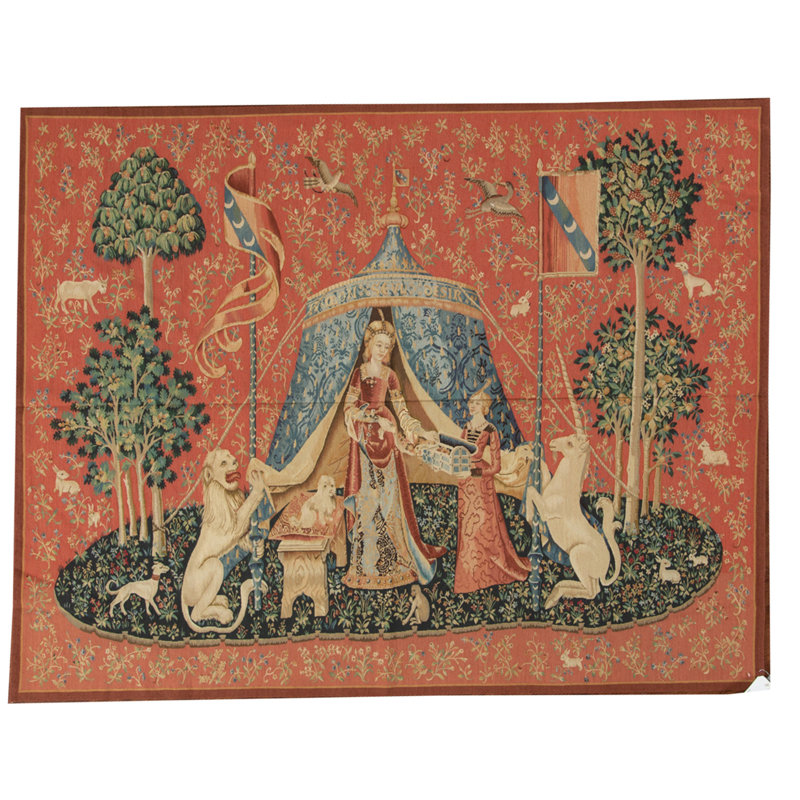 Tapis ivoire et bleu noué à la main de haute qualité