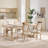 French Country Upholstered Dining Chairs Set of 2 - Round Back with Wire Drawing & Carving Techniques, Disassemblable for Kitchen, Living Room, Restaurant