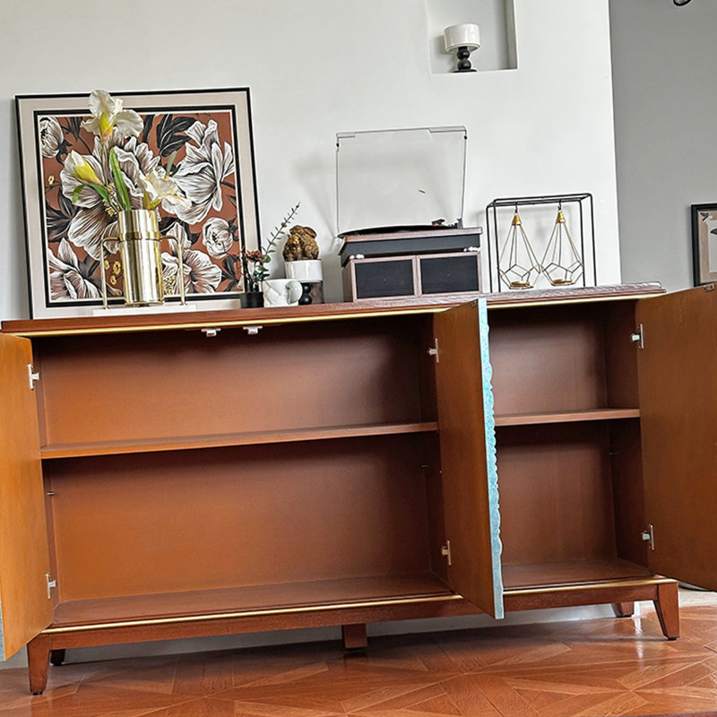 Vintage Multi - Function Embossed Entryway Cabinet