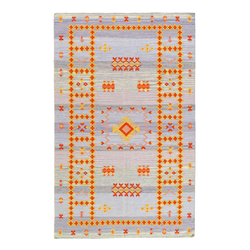 Southwestern Area Rug in Light Blue