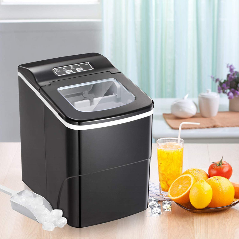 8.86" 26 lb. Daily Production Built-In Clear Ice Maker, Black
