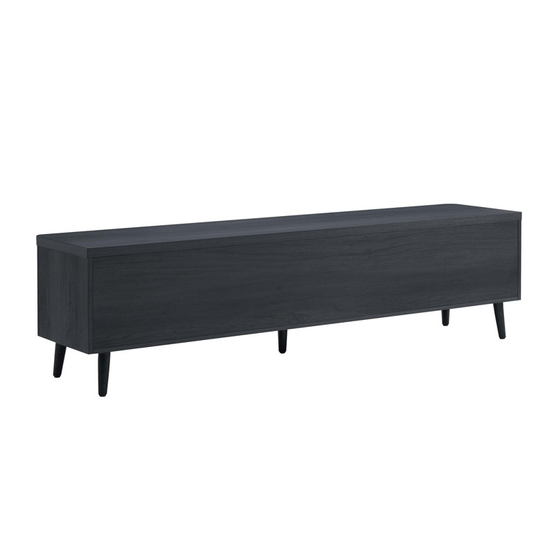 Jodie 68.9" Mid-Century Modern TV Stand, Charcoal Gray