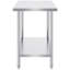 Table de préparation en acier inoxydable, 24 x 36 x 34 pouces, capacité de charge de 750 lb avec 3 niveaux de hauteur réglables