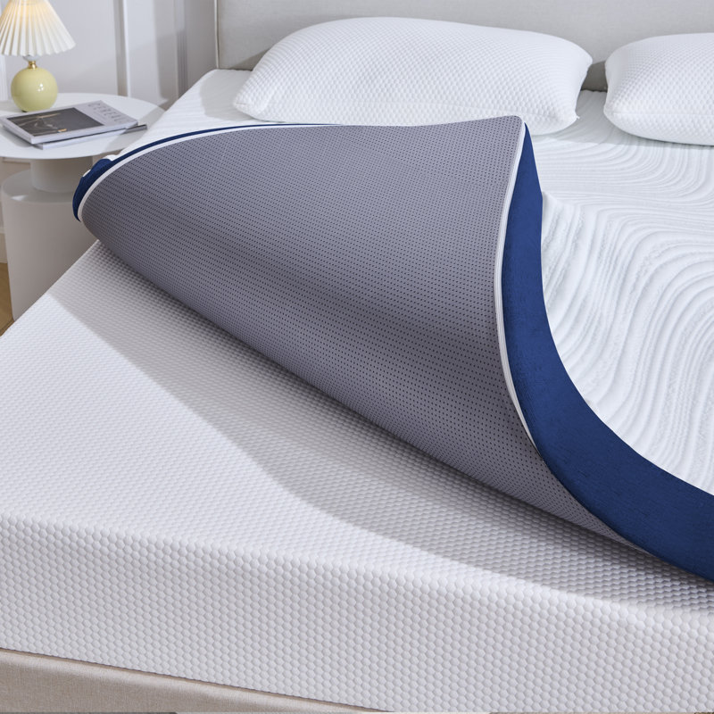 Surmatelas en mousse à mémoire de forme moyenne infusé de gel pour un sommeil confortable, 3", Lit double