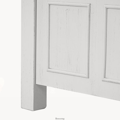 Organisateur de meuble-lavabo blanc antique 36 po avec lavabo en céramique et armoire de rangement