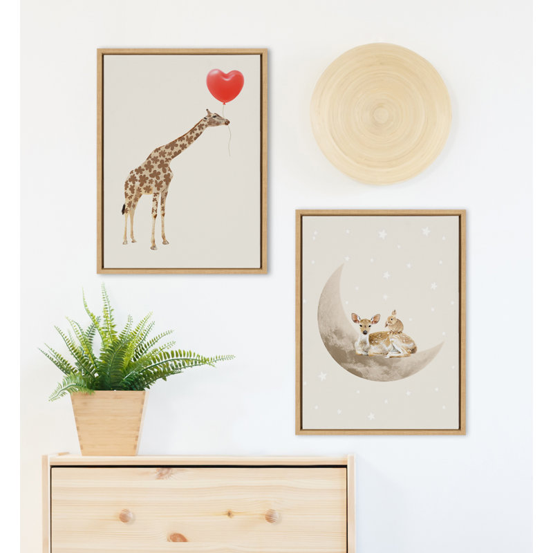 «On the Moon» par juillet, reproduction d'art sur toile encadrée