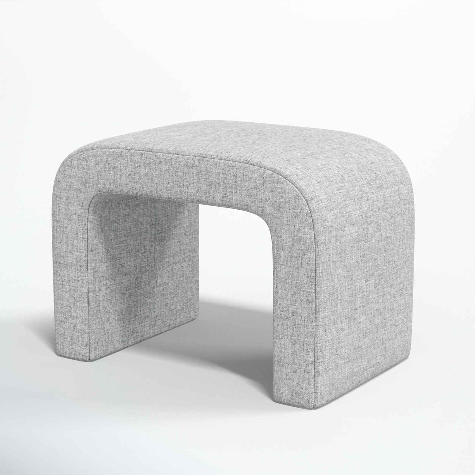Barley 28" Wide Standard Ottoman, Zuma Pumice Textured Linen