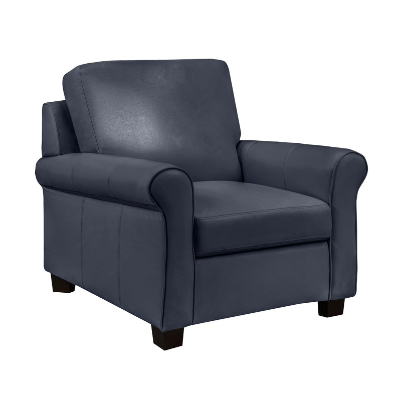 Fauteuil Ambrie, Cuir bleu marine
