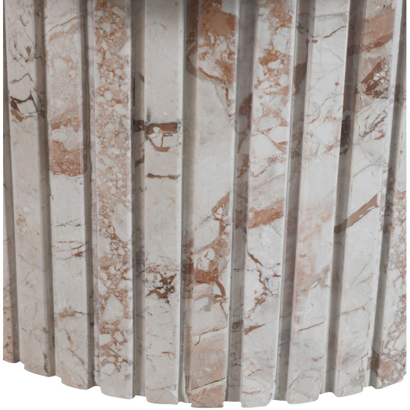 Table basse à piédestal Tokay, Marbre crème