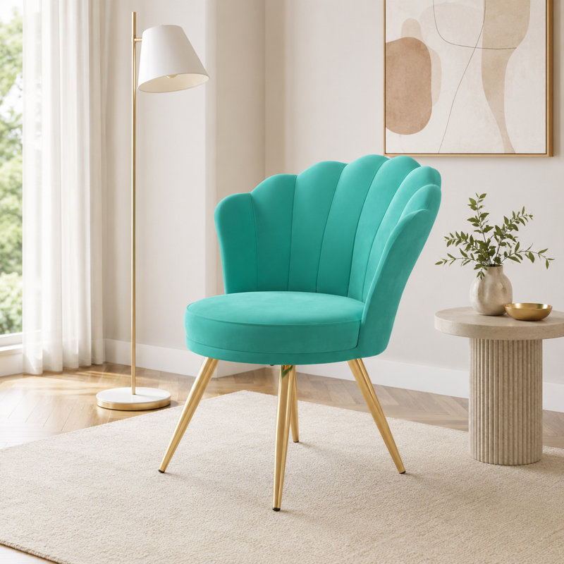 Upholstered Accent Chair, Cyan