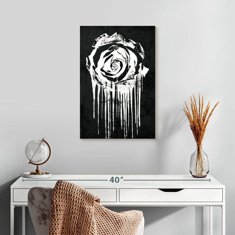 Goutte de peinture Harnek White Rose, H 24 po x l 16 po
