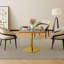 Table carrée bistro moderne tulipe 31,5 pouces avec plateau en faux marbre, facile à assembler, structure en métal robuste-1122775214-1122775208