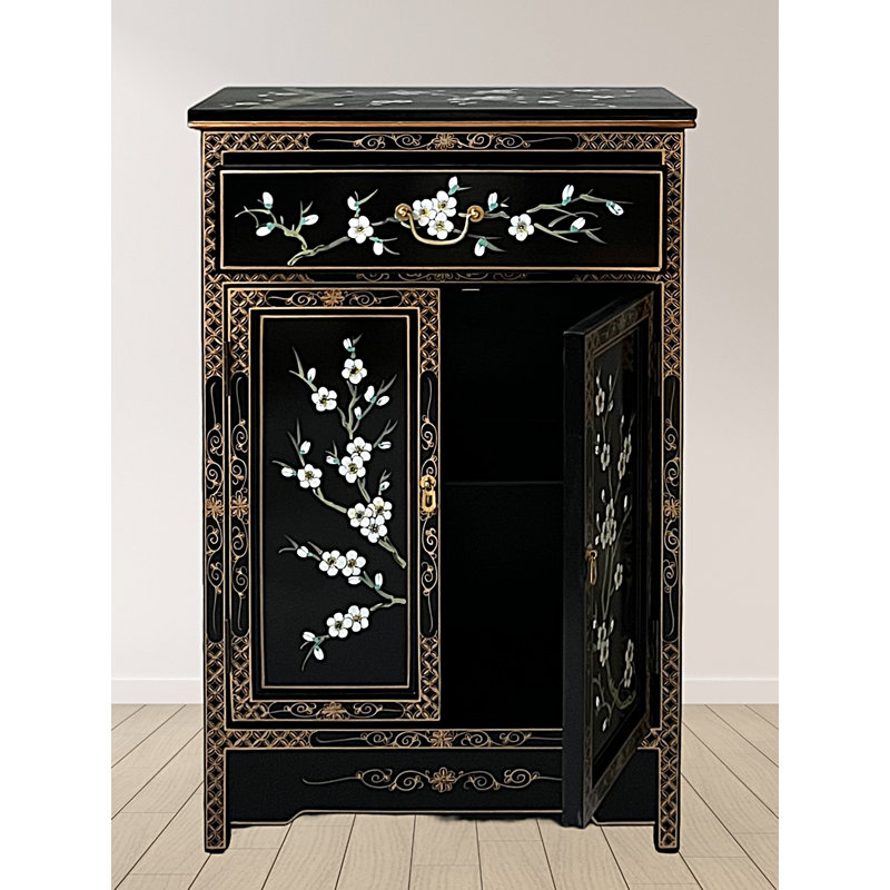 Hand Painted Blossom Accent Cabinet