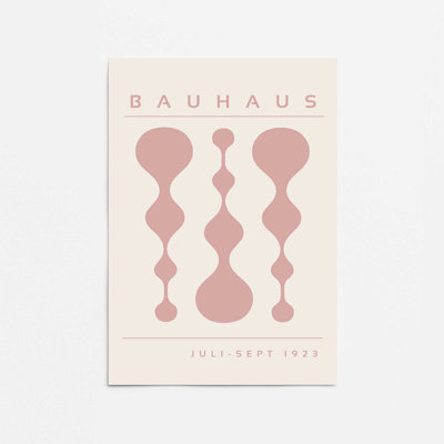 Pink Retro Bauhaus Poster I Print in a Frame