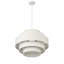 Lustre tambour 5 lumières en tissu blanc avec hauteur réglable et certification ETL