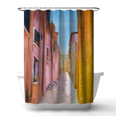 Shower Curtain CI264 – Polyester Shower Curtain, Dye Sublimation Print, 71" W × 74" L