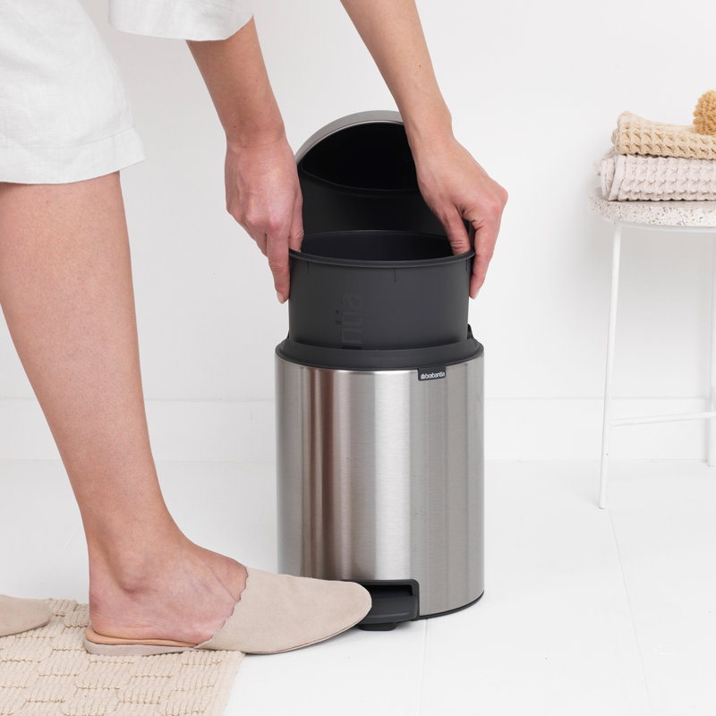 Brabantia NewIcon 5L Soft Closing Pedal Bin, Matt Steel (Fingerprint Proof)