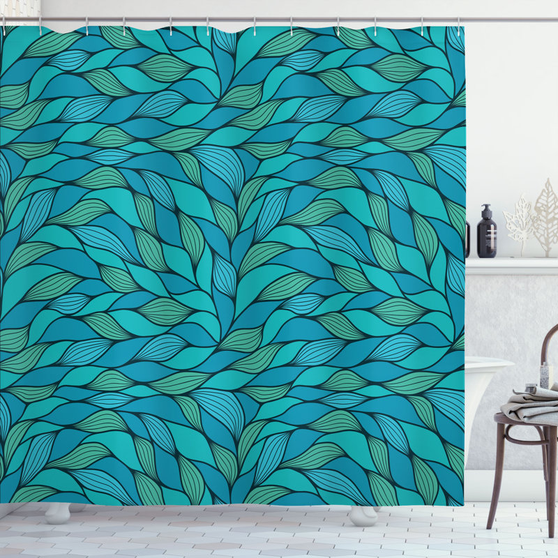 Shower Curtain with Hooks Included, 75"H x 69"W
