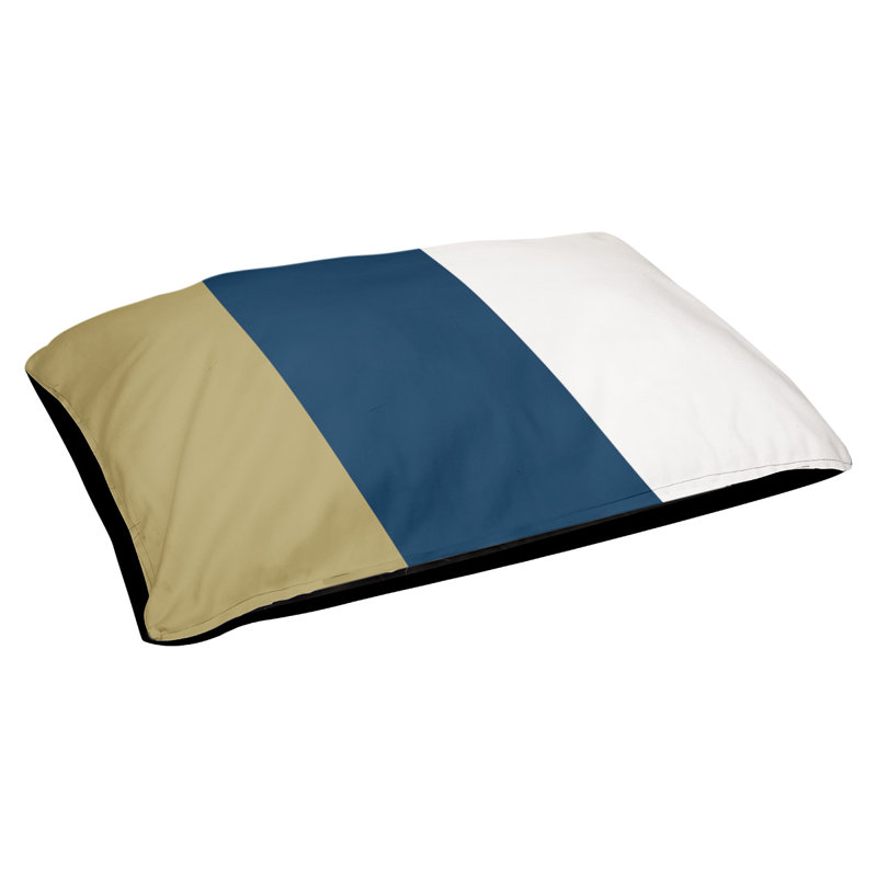Coussin pour chien Tampa Bay, Moyen (l 28 po x P 18 po x H 6 po), Or / bleu / blanc