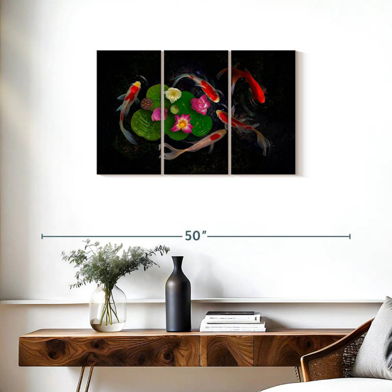 Floral Koi, 20" H x 33" W