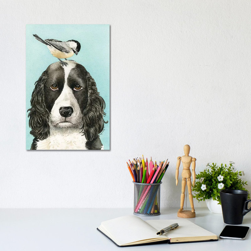 A Chat With A Chickadee by Tracy Lizotte - Wrapped Canvas Painting, 20.32 cm H x 30.48 cm W