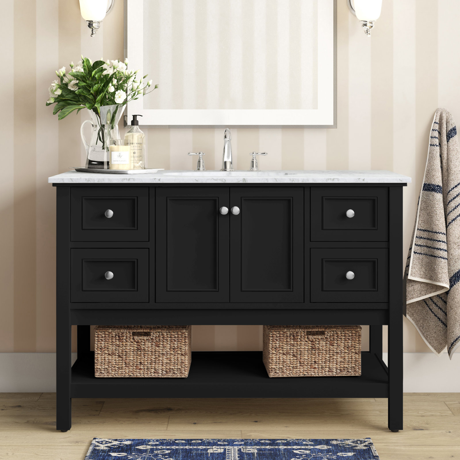 Bonsai 48'' Single Bathroom Vanity, Black