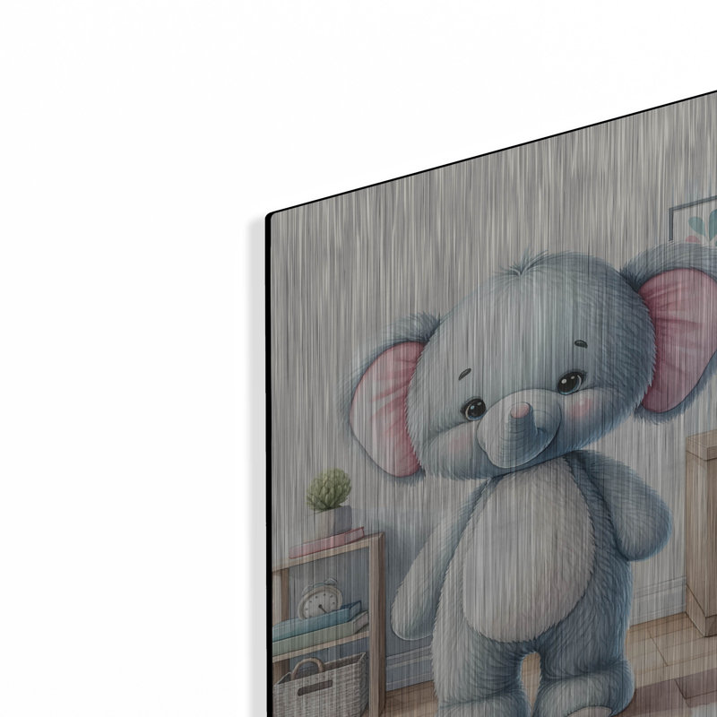 «Cuddly Elephant» par Andreas Magnusson, art mural en métal, 12 po x 16 po
